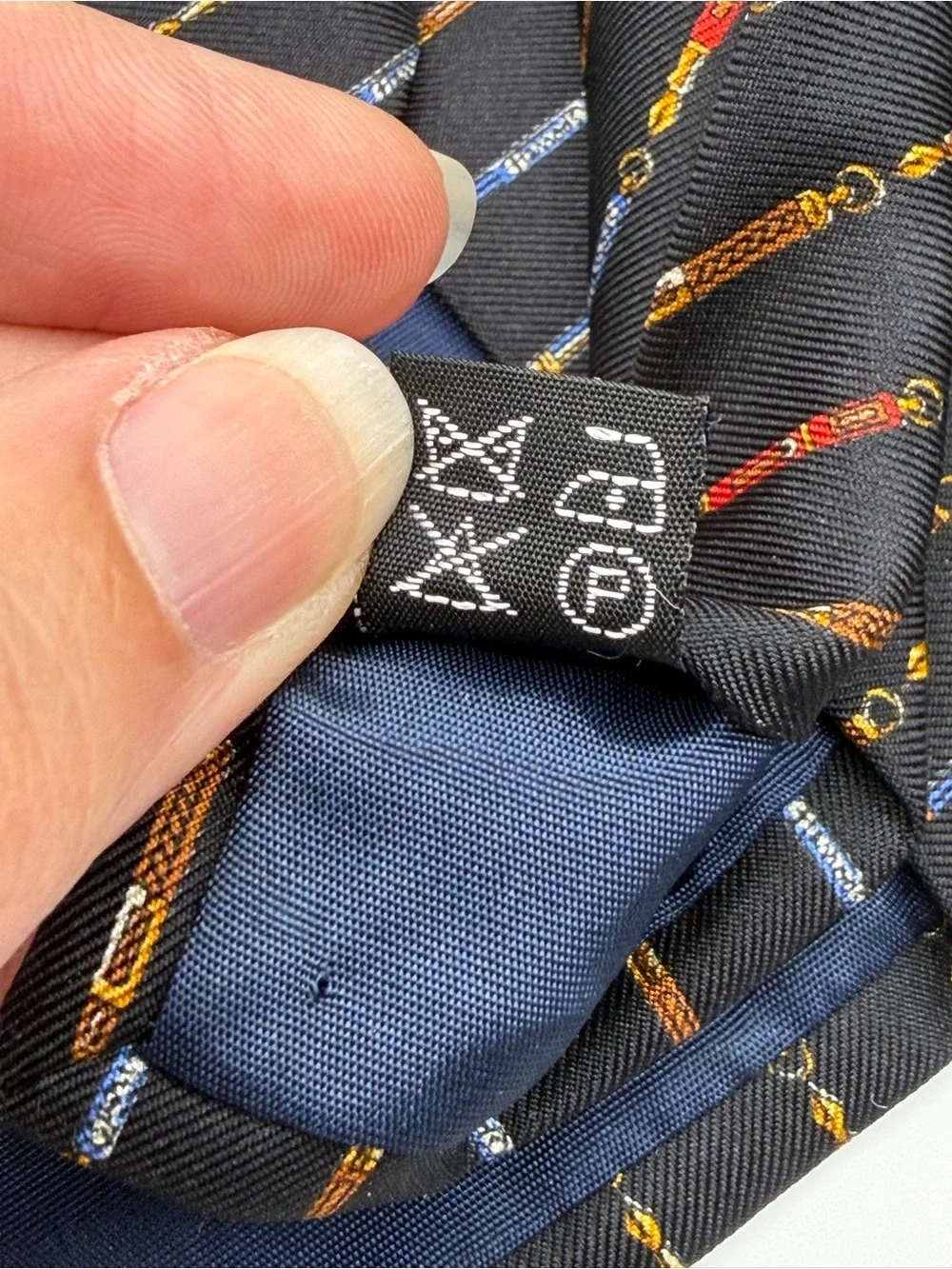 Harrods London 100% Silk Tie Black Fountain Pen Novelty Print Made In England
